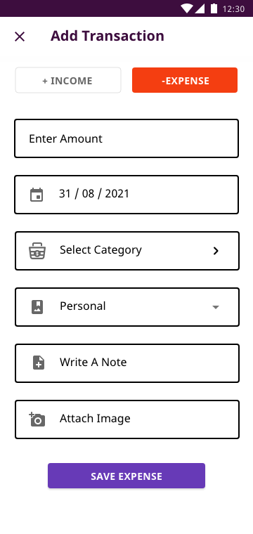 Expense entry