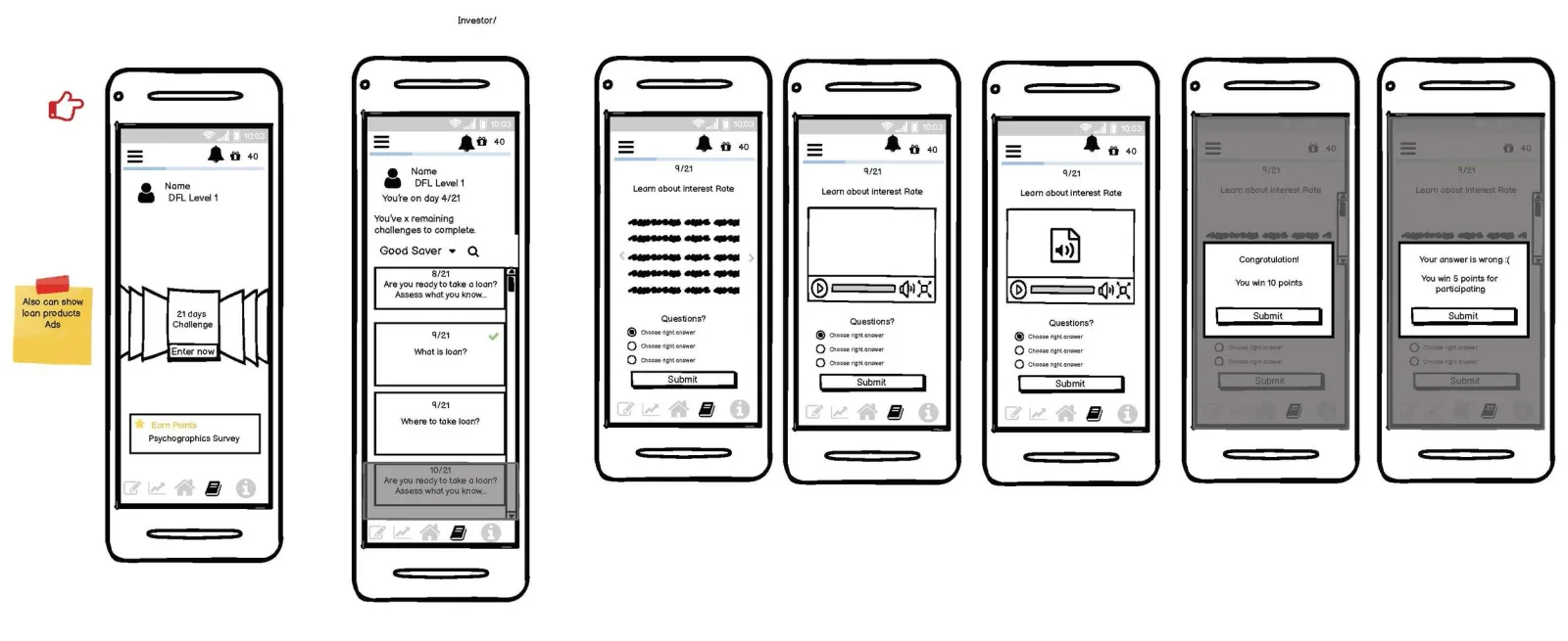 Wireframes — coach flow