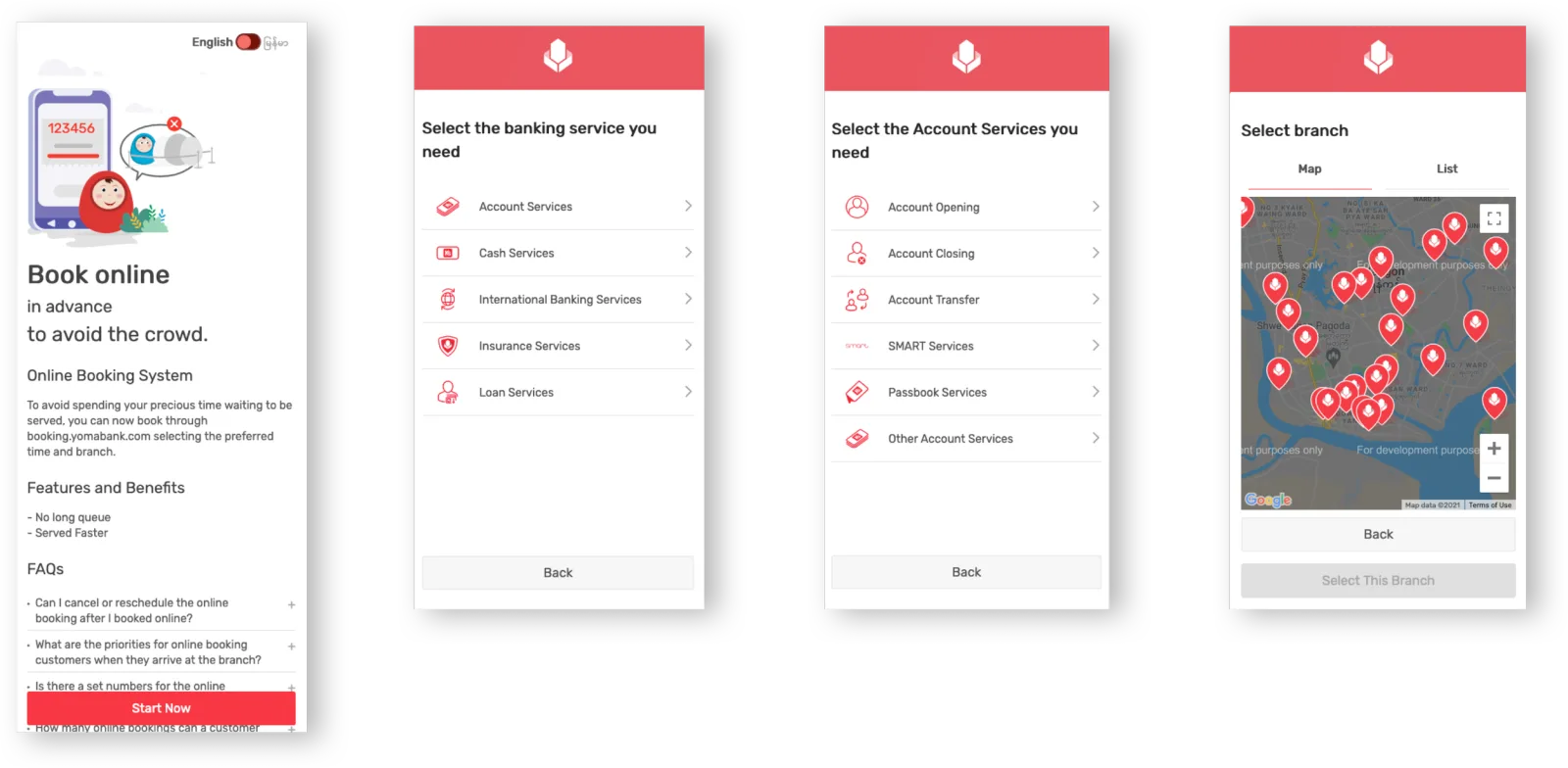 Queue booking key screen